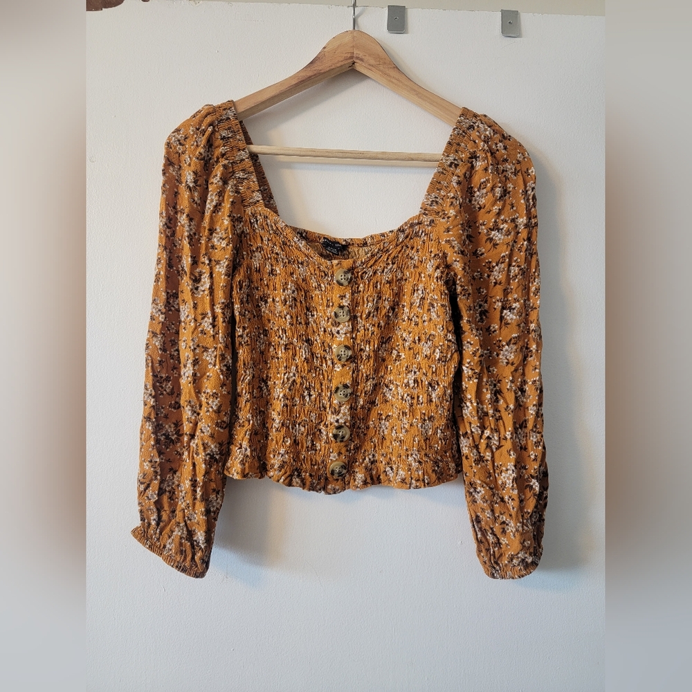 Ruched Floral Top
